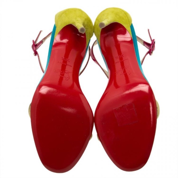 Christian Louboutin / tricolor Athena Alta 100 Heels 38.5 - Picture 6 of 11